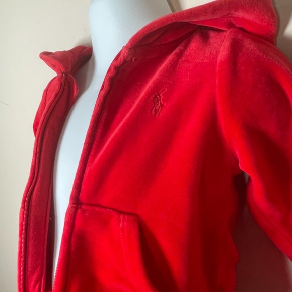 Infant Ralph Lauren 2 Piece Red Velour Jogging Set size 9M - Picture 8 of 14